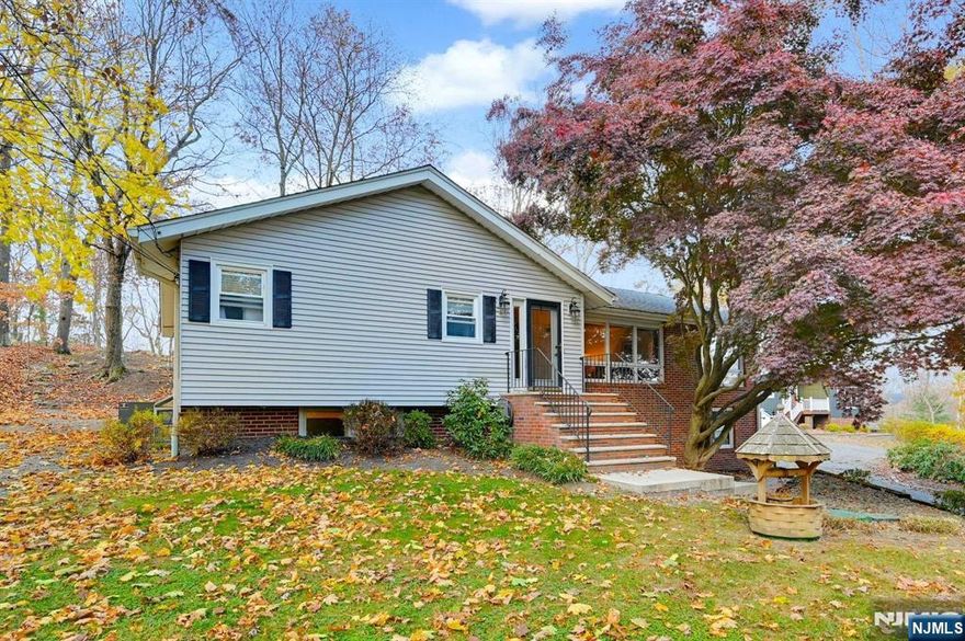 Wonderful spacious ranch style home set on a private half acre lot on a dead end street. Updated kitchen, FR w/fplace, LR, DR, 3 BRs, 2 Full baths on main level. SGD to private patio. Hardwood on main level. Recently renovated Lower level has separate entrance, BR, Full Bath, LR, Office, gym, Laundry, Multiple closets, 2 car garage with newer garage doors with remote operation. Beautiful landscaped grounds boast multiple decks and above ground salt water pool with new pump motor. Gazebo & shed, (with electric) completes this private oasis. Gazebo has power outlets. A must see property!