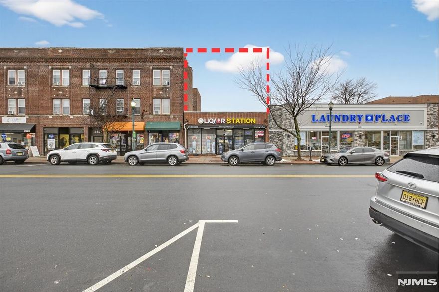 Positioned along Kearnyâ€™s vibrant main street, this unique mixed-use property spans two contiguous lots totaling 10,600 SF, offering both immediate income and exceptional long-term upside. The front lot features a 2,340 SF commercial building with a successful liquor store tenant, 14-foot ceilings, and a full 2,100 SF basementâ€”providing roughly 4,500 SF of usable space. Zoned C-3, the site supports three-story mixed-use redevelopment, unlocking the potential to add apartments over ground-floor retail in a rapidly growing corridor. The second lot, located directly behind on a quiet residential street, includes a 7,500 SF paved parking area with 24 spaces, currently leased at $250 per month per space, producing $6,000 in steady monthly income ($72,000 annually). Potential income from retail lease +/- $6,000/mo. With flexible zoning, strong existing cash flow, and dual access from both commercial and residential streets, this property presents a rare opportunity to create a high-value asset in one of Hudson Countyâ€™s most dynamic neighborhoods.