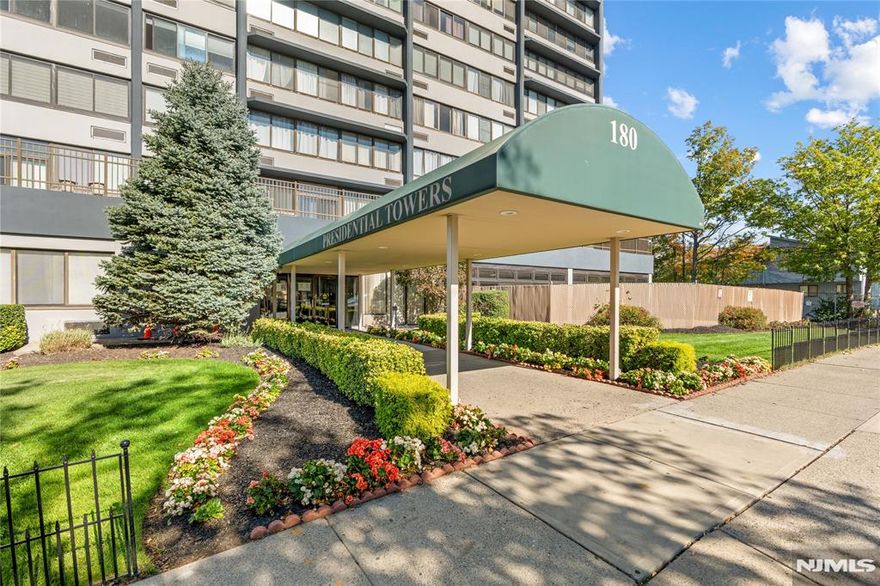 This spacious and sun-filled 2-bedroom, 2-bathroom condominium (with one en-suite bathroom) is now for sale in the prestigious Presidential Tower Building in Passaic Park. The open-concept living and dining rooms flow seamlessly into the kitchen, creating a warm and inviting atmosphere. The building offers numerous amenities to enhance the comfort of its residents, including a 24/7 doorman, a well-equipped gym, an indoor heated swimming pool, a sauna, and a patio perfect for enjoying a cup of coffee or a glass of wine outdoors. Parking is available in a gated lot for $ 20 per month per vehicle. Garage option, depending on availability. The building's convenient location is close to the bus and train stations, shopping centers, schools, the lovely Memorial Park, which features a skating rink during the winter season, and places of worship. This unit was completely updated in 2021, featuring a top-of-the-line heating and cooling unit, as well as an electric system.