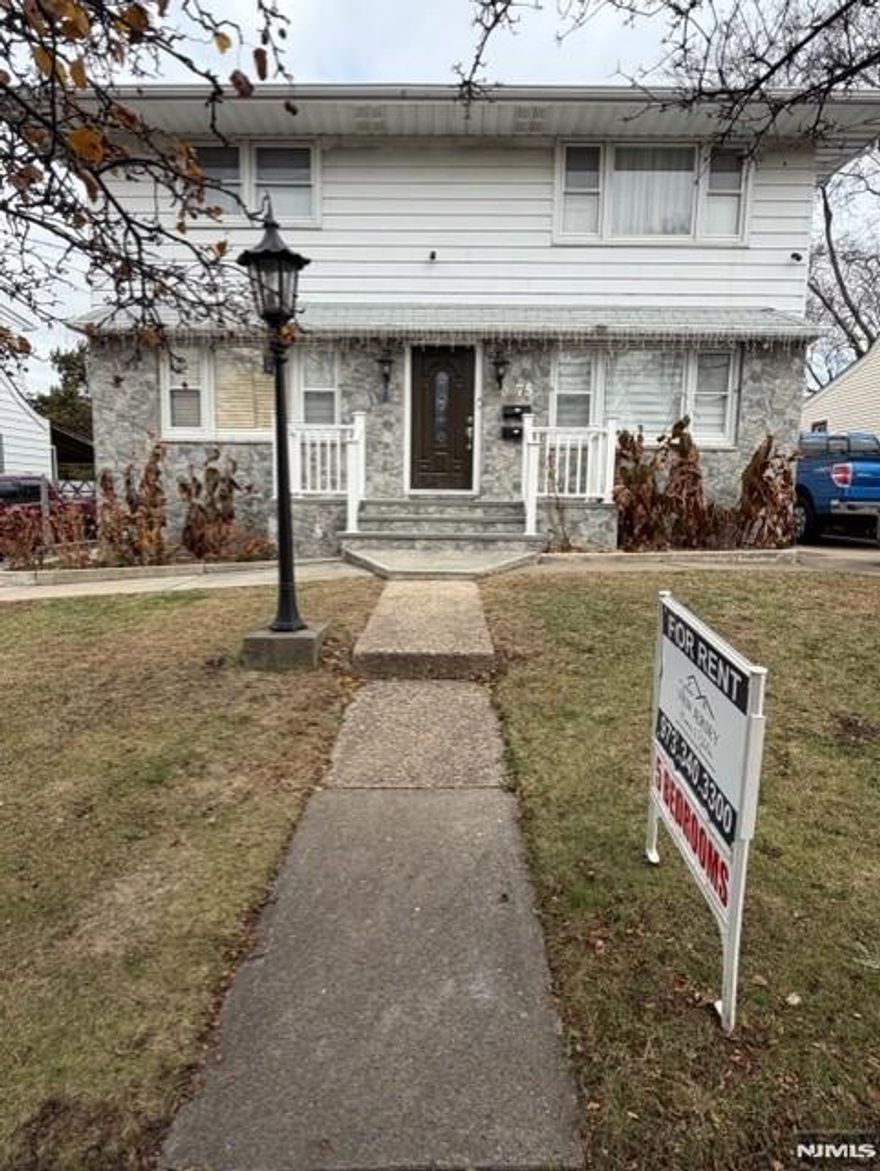 Welcome to 75 Charlton Ave, where you can live larger in Lodi. This exceptional two-story Motherâ€“Daughter home offers a rare opportunity to rent a spacious property with 5 bedrooms, 2 kitchens, and 2.5 baths plus a fully finished entertainment basement with bar and kitchen. A large private backyard with a covered patio and built-in BBQ with sink makes this home ideal for gatherings. Additional highlights include three driveway parking spots, central heating and cooling (with dual heat on the first floor), two laundry areas, a wood-burning fireplace, sliding doors to the patio, a wet bar, and excellent indoorâ€“outdoor flow. The first floor offers a bright living room with a wood-burning fireplace and access to the covered patio, along with an updated kitchen, dining room, three bedrooms, and a full bath. The second floor is a complete, self-contained apartment with its own living room, eat-in kitchen, two bedrooms, and a full bathâ€”The finished basement serves as an entertainment hub with a wet bar, large recreation area, and a half bath. Outdoor living shines with a spacious private backyard, covered patio, and built-in BBQ setup for year-round entertaining. With ample storage, two laundry areas, and a layout designed for comfort and flexibilityâ€”and located within walking distance to schools, parks, shops, dining, groceries, and public transit (bus stop one block away)â€”this home offers a perfect blend of convenience, space, and community.