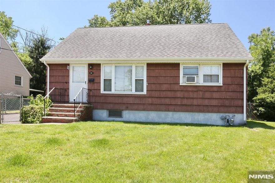 LOCATION LOCATION LOCATION!!! This is the one you have been waiting for tucked away on a lovely cul de sac in the desirable Allwood section of town! This 2 bedroom 1 bathroom cape cod offers so much potential to the next owner. Upon entering, you will find a sizable living room perfect for gatherings and is open to the dining room. The eat in kitchen offers plenty of countertop space and cabinet storage. The side entrance is convenient to access the driveway and backyard. Two generous sized bedrooms with a full bathroom complete this floor. The second level offers endless possibilities for storage or to expand the current living space. The large unfinished basement includes utilities and laundry access. The basement provides the perfect creative pallet to finish the space off. There is also plumbing for a future second bathroom. With a short distance to the NYC bus, close to major highways, shopping destinations and restaurants, this home offers the very best of Clifton. The large level yard is completely fenced in and offers an abundance of shade. Come see this one today! Selling in strictly as is condition with buyer responsible for certificate of occupancy and any town requirements.