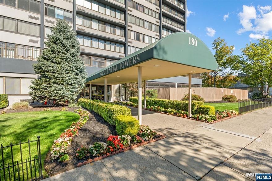 This spacious and sun-filled 1-bedroom, 1-bathroom condominium is now for sale in the prestigious Presidential Tower Building.in Passaic Park. The open-concept living and dining rooms flow seamlessly into the kitchen, creating a warm and inviting atmosphere, complete with new PTAC heating/cooling units. The building offers numerous amenities to enhance residents' comfort, including a 24/7 doorman, a well-equipped gym, an indoor heated swimming pool, a sauna, and a patio perfect for enjoying a cup of coffee or a glass of wine outdoors. Parking is available in a gated lot for $ 20 per month per vehicle. Garage option, depending on availability. The building's convenient location is close to the bus and train stations, shopping centers, schools, the lovely Memorial Park, which features a skating rink during the winter season, and places of worship. The property is in excellent condition and is being sold "as is.",