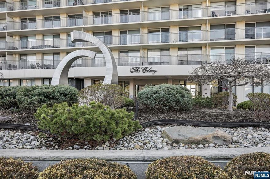 Welcome to 'The Colony', experience luxury living in the heart of Fort Lee! A premier Fort Lee co-op offering full-service amenities. This spacious unit features a large primary suite with en-suite bath and 2 walk-in closets and linen closet, plus a den ideal for a home office or guest room. The updated kitchen includes custom cabinetry, quartz countertops, and stainless steel appliances. Enjoy abundant storage throughout and relax on your private terrace with beautiful mountain views. you'll enjoy top-tier amenities, including a 24-hour doorman, indoor/outdoor pools, a fully equipped exercise room, a movie theater, a game room, a social lounge, a library, and a kids' playroom, sauna and onsite management. Just minutes from shopping, parks, top-rated schools, transportation, and houses of worship. Assoc. Fee:$1,362.47, Capital Assessment:$107, Cable:$80, Parking:$120