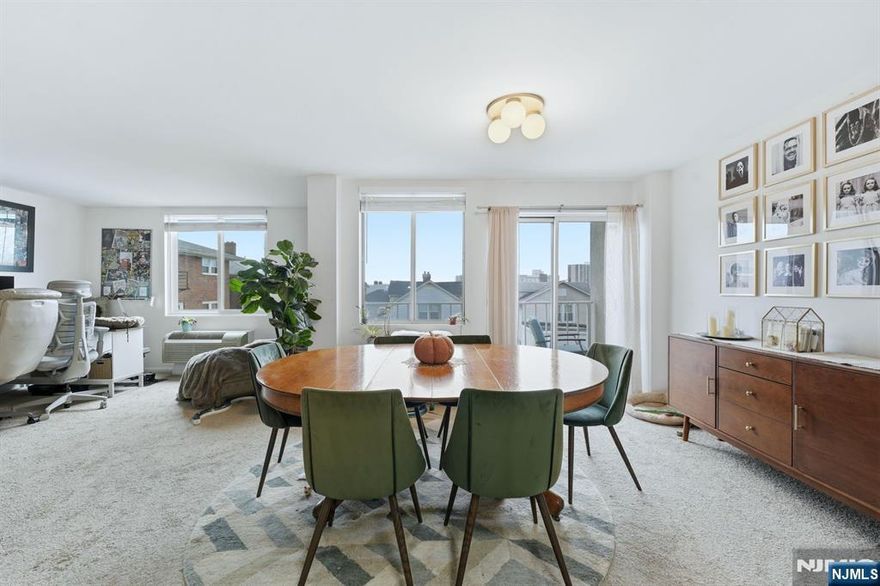 WELCOME HOME!! Amazing opportunity to own this beautiful SUN DRENCHED and SPACIOUS South facing move in ready 1 bedroom condo with parking at an ideal prime location, with transportation at your door step, and close to everything Bergen and Hudson Counties has to offer. The unit features 1,120 sq ft of living space, with tiled entry foyer leading to open concept living space and creating a great flow. More features: balcony - perfect for relaxing and entertaining, tons of natural light, updated kitchen, updated bathroom and a generous amount of closets and storage. The building was built in 1988 and is well kept, and consists of a nice lobby, elevator, attached indoor parking garage and laundry rooms on each floor. Perfect for owner occupied or for investment. Low taxes and HOA is only $357. Schedule your tour TODAY!