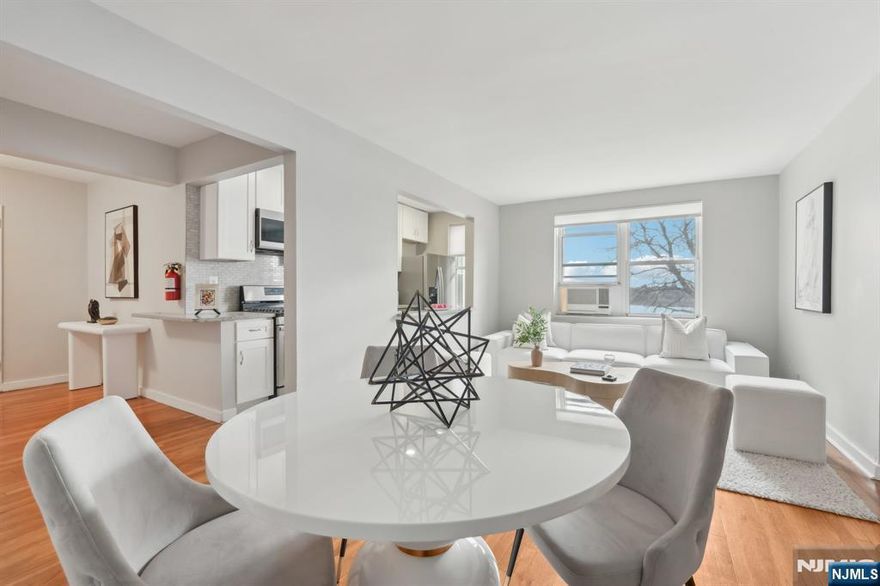 Team Braconi Welcomes you to Woodcliff Gardens, where comfort meets convenience in this oversized 1-br co-op featuring breathtaking views of the Manhattan skyline. This bright and airy home offers generous living space, an open layout, flooded with natural light while showcasing iconic city views. Located directly across the street from the picturesque James J. Braddock Park, youâ€™ll enjoy over 160 acres of lakes, walking trails, sports courts, and green space right at your doorstep. Commuting is a breeze with NJ Transit bus service just steps away on Boulevard East, offering a quick and direct ride into NYC. Woodcliff Gardens is a well-maintained elevator building with amenities that include a swimming pool, laundry room, and beautifully landscaped grounds. Perfect for first-time buyers or those looking for a peaceful urban escape with unbeatable access to the city and nature alike. Don't miss your chance to own this exceptional home with front-row seats to the NYC skyline!