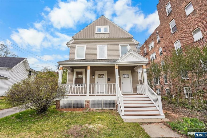 Check out this beautifully renovated 2nd and 3rd-floor unit in a charming two-family home, just a short walk to dining, shopping, and the train to NYC. This multi level, spacious three-bedroom apartment has a brand new kitchen with granite counters and stainless steel appliances. On the second floor there are 2 nice size bedrooms, living room and 1 full bathroom with gorgeous tile flooring, new vanity and shower. 3rd floor walkup is another bedroom with its own full bath. Enjoy the convenience of a new stackable washer and dryer, central air, plus access to a large private basement for your storage. Includes 1 garage parking spot as well. You'll fall in love with both the apartment and its unbeatable location!