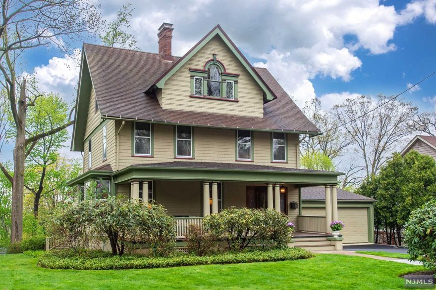 Stately & Impressive are the perfect words to describe this wonderful home. Get ready to fall in love with the charm,character & size of this one of kind Victorian style Colonial nestled on a fabulous street in the Lincoln School District! Grand entry foyer leads to LivRm w/fireplace, wood beams & beautiful french doors. The DinRm boasts stunning woodwork. Large kitchen w/double oven,gas range & butlers pantry. Slider leads out to charming covered porch, lower deck & patio. Convenient powder room on 1st floor. Upstairs you will find 3/4 bedrooms & 2 full baths. Primary bedroom w/sitting room (could be 4th bedroom) & en-suite bath. The 3rd floor is home to 2 more bedrooms, office, large cedar closet, full bath & tons of closet/attic eve storage! But wait, there's more! The Walk-out Finished BSMNT has plenty of space for working out & hanging out! Lots of natural light. Additional 1/2 bath in BSMNT. Gorgeous expansive yard (112.5x225 per deed & survey) western sun-set views!