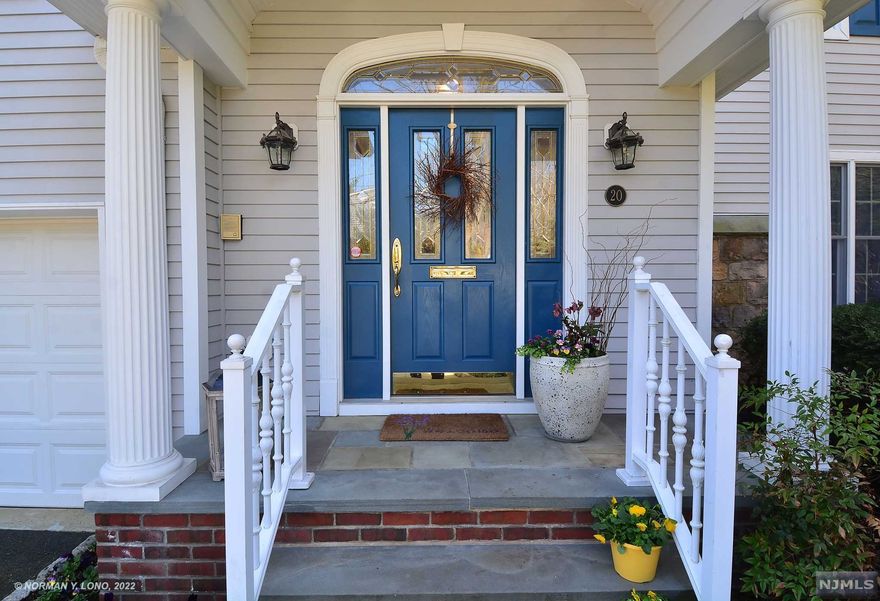 This beautiful home is meant for family gatherings and entertaining, almost anywhere in the home from the spacious 1st floor to the well-appointed backyard with large patio and plenty of privacy. You'll appreciate how light/bright this house is, the attention to detail such as whole house surround sound, the fabulous flow of the first floor layout and impeccable taste with which the owner renovated from the marble floored entry foyer leading to wide planked wood floors in the LR with Woodburning FPL, DR and handsome library. There is an enormous sun room with wet bar off the DR and custom eat-in kitchen, top of the line appliances and all the amenities you would expect. A 2nd Family Room, a queen sized BR, Full Bath and Laundry Room round out the 1st floor. Very large primary BR with ensuite & home office/exercise or dressing room on the 2nd floor with 2 more BR's and Full Bath are found on the 3rd floor. Spacious finished basement Family rm, crafts space or use your imagination.