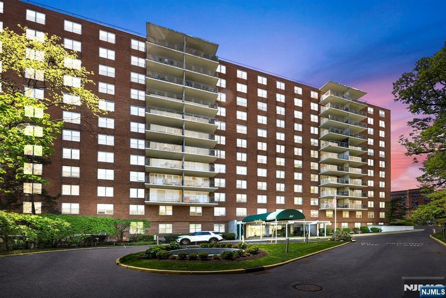 Discover comfort, style, and convenience in this beautifully appointed 2-bedroom, 2-bathroom condo at the coveted Executive House. Perfectly situated in the heart of Hackensack, this sun-drenched residence features a spacious open layout with walls of windows, flooding the home with natural light and offering stunning views including glimpses of NYC from your private terrace overlooking the saltwater pool. The modern kitchen is equipped with stainless steel appliances, sleek countertops, and abundant cabinet space ideal for both everyday living and entertaining. Both bedrooms offer generous proportions, while the bathrooms are tastefully updated with clean lines and contemporary finishes. Enjoy resort-style amenities in a serene, park-like setting spanning 3.7 acres. The Executive House offers; 24-hour concierge & doorman service, Saltwater swimming pool, fountain, and private park, Updated laundry facilities with coin card system, On-site storage unit, 1 parking space and guest parking, and secure package handling. HOA includes electric, water, pool access, and more. Centrally located just minutes from Hackensack University Medical Center, major highways, shopping, and NYC-bound transportation, this is luxury, lifestyle, and location all in one.