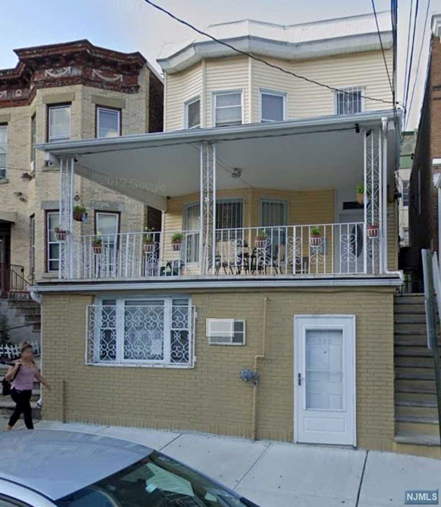 Great investment opportunity at this 3 unit property. The property is separately metered. The second level is a 2 bedroom unit with full kitchen,eat in, a full bath and living room. The third level consists of an eat in kitchen, full bath and 2 1/2 bedrooms (nursery/office possibility). The third unit is a building at the rear of the property as a 2 room efficiency unit with kitchen, bath and patio. The first level is set up for a possible 2 car garage space (Construction by buyer) with an added room behind and the boiler room is located on this level with full kitchen. NOTE-Pipe in front of building is in the process of being moved by PSE&G.