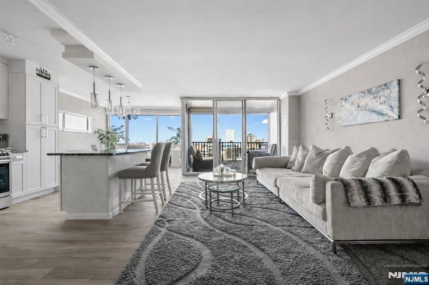 This exceptional 2 br, 2 bth residence offers a rare split-bedroom layout and has undergone a complete, top-to-bottom renovation. Located within Fort Leeâ€™s Horizon House co-op, the home delivers a refined blend of modern design, comfort, and panoramic scenery. The interior has been fully transformed with premium finishes and meticulous attention to detail. A redesigned open-concept kitchen anchors the home, featuring a large center island, custom cabinetry, quartz countertops, and a Samsung black stainless appliance package with fingerprint-resistant surfaces. Both bathrooms have been beautifully renovated with sophisticated tile selections and contemporary fixtures. Additional upgrades include smooth skim-coated ceilings, crown molding, new interior doors, custom closet systems, and tailored window treatments throughout. Floor-to-ceiling windows capture sweeping views of the George Washington Bridge, the Hudson River, and the Ramapo Mountains. An indoor garage parking space transfers with the apartment. Total monthly fees of $2,436 include maintenance, parking, capital assessment, cable, internet, all utilities, real estate taxes, and the buildingâ€™s underlying mortgage. Co-op guidelines require an approximate gross annual income of $117,000 with no debt. Conveniently positioned near public transportation, shopping, dining, and major highways, with quick access to New York City, this home offers a rare combination of full renovation, iconic views, and exceptional convenie