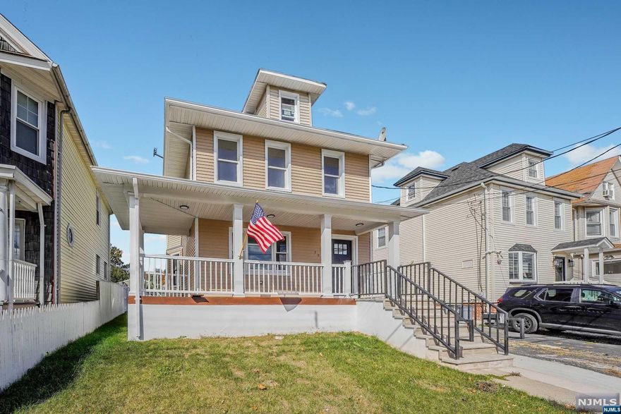 Welcome to your new haven in Ridgefield Park! This stunningly renovated home combines modern luxury with timeless charm. Enjoy the picturesque exterior, complete with a delightful front porch for morning coffees and a brand-new back deck perfect for sunset dinners. The spacious backyard and garage-accessible driveway make outdoor living a breeze. Step inside to a beautifully designed kitchen, an elegant formal dining room, a cozy living area, and a handy half bath on the main floor. Head upstairs to find three inviting bedrooms and a full bathroom, all thoughtfully updated. The entire home features stylish hardwood floors and chic tiling. The basement and attic provide ample storage space