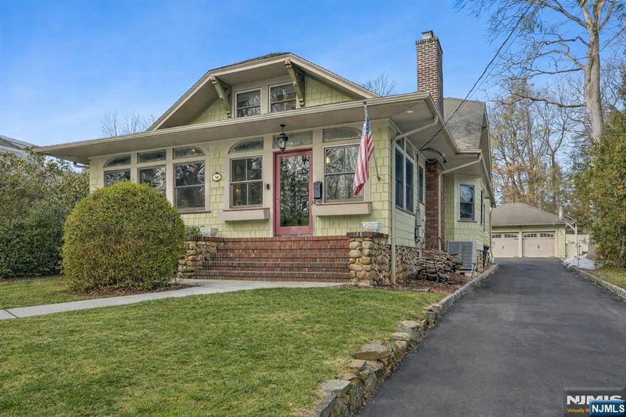 Set in the heart of Glen Rockâ€™s Prospect Park neighborhood, one of the townâ€™s most sought-after enclaves, this timeless 5-bedroom, 2.5-bath Craftsman-style home blends classic 1920s character with modern comfort. Gracious ceiling heights, rich original wood trim, solid doors, original leaded glass built-ins & stunning stained-glass details showcase the craftsmanship of the era. Nearly 3,000 square feet of living space provides warmth, character & room to live comfortably. The layout is thoughtful & flexible, with two bedrooms on the main level & three upstairs. Updated bathrooms blend modern finishes with the homeâ€™s original charm. At the heart of the home, a spacious eat-in kitchen with a large island flows into the main living areas, creating an inviting setting for gatherings & everyday living, perfect for holidays, celebrations, or quiet Sunday mornings. The walkout basement includes a half bath & offers potential for recreation, additional storage. Step outside to a private backyard retreat with a heated in-ground pool & built-in grill, perfect for elegant alfresco dining & entertaining. A detached two-car garage, Hardie Plank siding & sprinklers complete this beautifully maintained property. Close to Glen Rock & Ridgewood downtowns, NYC bus transportation, strong schools & tree-lined streets. This is not just a house. Itâ€™s the kind of place where memories are made, summers unfold by the pool, holidays fill the dining room & everyday life feels a little more spec