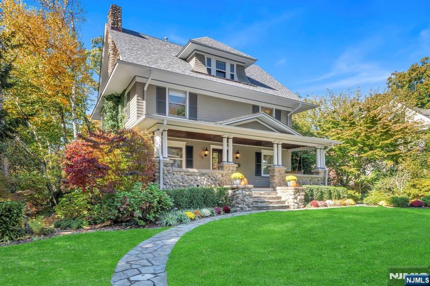 Located on a premier Ridgewood street, this updated and spacious home blends timeless character with modern living- just minutes from the Village, NYC transit, shopping, dining, parks, and top-rated schools. Step onto the inviting covered front porch & enter through a vestibule into a spacious entry hall that sets the stage for the homeâ€™s timeless style & thoughtful design. Pocket doors open to formal DR; LR features a wood-burning FP. The Great Room impresses with vaulted ceilings & double French doors that open to a spacious deck overlooking the lush grounds. The open-concept layout flows seamlessly into the updated kitchen, which features a dedicated dining area, stainless steel appliances, Sub-Zero, & 6-burner Viking. Off the kitchen, a mudroom offers additional storage & connects to the porte-cochere for convenient side entry. The 2nd floor offers 4 bright corner bedrooms & an updated hall bathroom w/ double sinks. The 3rd-floor private primary suite is a true retreat, complete w/ a sitting area, two WIC, and a luxurious primary bath w/ soaking tub, walk-in shower, and private water closet. The fully finished lower level includes a BR, updated full bath, laundry RM, home gym w/ sauna, large family room, mudroom, & ample storage, w/ direct access to the backyard. Enjoy outdoor living with built-in outdoor kitchen & play yard. This home truly offers space, style, & comfort in one of Ridgewoodâ€™s most desirable neighborhoods. A must-see!