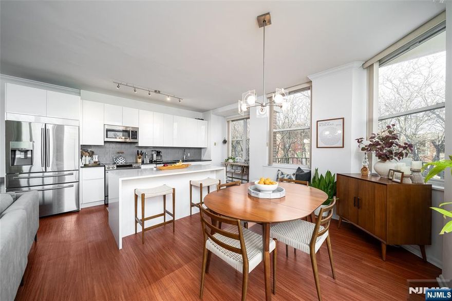 Welcome to The Grand Cove, a prestigious gated waterfront community. This premier northeast-facing, renovated corner penthouse offers 2 bedrooms and 2 bathrooms with stunning direct views of the Hudson River and winter vistas of NYC. The open-concept design seamlessly connects the corner kitchen, dining, and living areas, all enhanced by soaring 9-foot ceilings, expansive windows, and a wrap-around terrace. The kitchen boasts European cabinetry, a waterfall quartz island, and stainless steel Samsung appliances. The spacious primary bedroom suite features a walk-in closet and a luxurious five-piece bathroom. Ample storage is available throughout the home. Enjoy the elegance of Hunter Douglas window treatments and custom California closets. The unit also includes a recently installed front-load LG washer and dryer and recently replaced heating and cooling units. Ideally located along the Hudson River walkway, this home is steps away from the pool and in close proximity to Trader Joeâ€™s, Whole Foods, just 1/2 mile to the NYC Ferry, and popular dining spots like Terravita, Mitsuwa, and Sojo Spa. Outdoor parking space $65, indoor parking $100, private storage on floor $35 per month. Welcome to your Hudson River waterfront home!