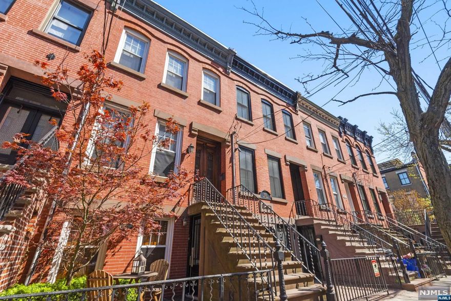 Uptown Beauty 15.95x100 ft. lot in the most desirable Hoboken neighborhood on Park Avenue. This 3 BR 2 BA Hoboken townhome is replete with all original wood detailing, skylights, large rooms and great ambiance. First level complete with inviting contemporary eat in kitchen off of the yard for wonderful barbecues and outdoor eating. Lots of light, lots of space with large commanding parlor level with French doors to third bedroom or office. Three window wide master, great closet space, central air, basement for storage and ability to extend or live in as is. All exceptionally inviting. Verdant yard, flowers blooming all season long. Access to shopping, restaurants, buses, ferry, and all that uptown Hoboken offers! Don't miss out on this great Hoboken home.