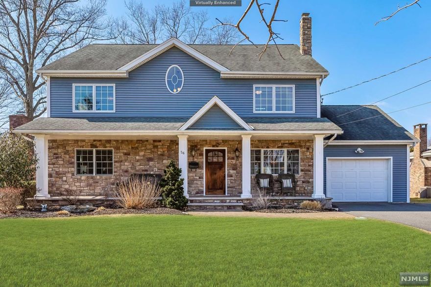 The one you've been waiting for! This impeccably maintained, custom colonial is located in Glen Rock's most desired neighborhoods. Expanded & renovated in 2006 offers over 3k sqft living space. The front porch greets you into the living area w/easy flow for entertaining. Formal LR, DR w/dramatic vaulted ceilings, custom kitchen w/breakfast area, walk-in pantry, wine/coffee bar, home office & powder rm complete 1st flr.The 2nd flr offers 3 bedrooms incl a master suite, hall bath & laundry area.The luxurious master suite a true oasis features cathedral ceilings & walk-in closet w/custom Elfa shelving.The bright & airy master bath has double sinks tub & shower. Easy access to backyard w/paver patio & outdoor speakers make an ideal setup for entertaining.Finished basement incl a bonus/office room & full bath. Other features incl hardwood floors throughout, multi zone heat & CA, recessed lighting & attached garage.Ideal location to commute to NYC, & stones throw to GR elementary, HS/MS