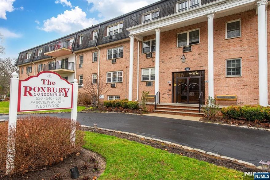Welcome to this beautifully renovated, one-of-a-kind condominium at The Roxbury, ideally located in the heart of highly desirable Westwood. This stunning one-bedroom, one-bath home offers a perfect blend of modern style, comfort, and convenience just a short walk to the vibrant downtown filled with shops, dining, and transit options.Completely remodeled with high-end finishes throughout, this move-in-ready residence features a sleek, modern kitchen with custom stainless steel appliances, a fully updated bathroom, new flooring, updated interior decorative lighting, and a newer hot water heater. Every detail has been thoughtfully designed to create a stylish and functional living space. The open-concept layout is ideal for both everyday living and entertaining, flowing seamlessly from the kitchen into the spacious living/dining area and out to a large private balcony perfect for relaxing while enjoying peaceful garden views. Additional highlights include a generously sized bedroom with ample closet space, conveniently located laundry facilities just steps away, and the rare bonus of an attached one-car garage with oversized secure storage ideal for seasonal items. Residents of The Roxbury enjoy a full suite of amenities, including an inground outdoor pool, tennis courts, fitness center, and elevator access. Situated in sought-after Bergen County, this home offers low property taxes and easy access to NYC via NJ Transit bus and train.