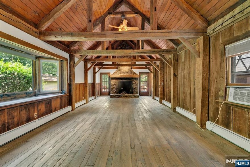 This Charming 2-family House is offering a fabulous Rental Opportunity to live in the heart of Allendale. The two-story Right Side #15 features fabulous first floor living. Enter via the deep front porch into a huge living room with wood burning fireplace & hardwood floors, adjacent to a renovated Kitchen with Breakfast area & 1/2 bath. Gather in the Rustic Great Room, complete with barn siding walls and vaulted ceiling w/beams and field stone fireplace, leading to rear outdoor living & yard. Second floor provides 3 Bedrooms & Full Bath. A full unfinished basement with laundry is available for use. One-car garage and large driveway included. (deck is being repaired) Central Air. LOCATION LOCATION LOCATION is so special, bordering the Celery Farm Nature Preserve, and just 2-3 blocks from downtown, train station & houses of worship. Tenant is responsible for driveway snow removal, first $200 of each repair, utilities (oil/ gas/electric/water), obtaining tenant insurance. Pets Conditional. No smoking. LL requires tenant to provide NJAR Lease application, credit report/s, proof of income & interview. Freshly painted, cleaned, and ready for you!