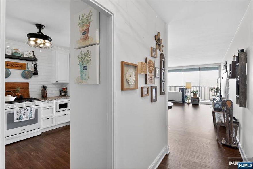 Just pack your suitcase and toothbrush to move right into this tastefully renovated, move-in ready, spacious 1 BR with stunning, wide open mountain and sunset views. Contemporary bright white, farmhouse style kitchen and bathroom, LVT flooring, freshly painted walls, smooth ceilings, 2 balconies and easy turn key living. Kitchen and bathroom offer great storage. 2 original bedroom closets were combined to make one enormous walk-in you will love. Bright & airy with lots of light. One terrace is off the BR for your morning coffee and the other off the LR for afternoon tea or cocktails. A perfect home in which to entertain. Unit comes with one assigned outdoor parking space. Building offers 24/7 door person, fitness room, deli/bagel shop, card room, doctor's office and laundry room in the lower level. Full time on-site management office, 24/7 security and 30 acres offer tennis/pickleball courts, 2 pools, walking paths, BBQ area and children's play areas. Maintenance includes property taxes, UL corporation mortgage (both tax deductible), utilities, water, cable TV/internet, parking and amenities. Corporation requires 25% down and 4:1 debt to income ratio. $1647.03 monthly maintenance, $400 cap assessment, $72.60 parking, $71.54 internet/cableTV, $20 amenity fee. Total maint. $2211/month. Board approval required, gross income for cash buyers with no debt must be approx. $106,130 per year. Showings by appt only, call LA Susan 201-370-6407.