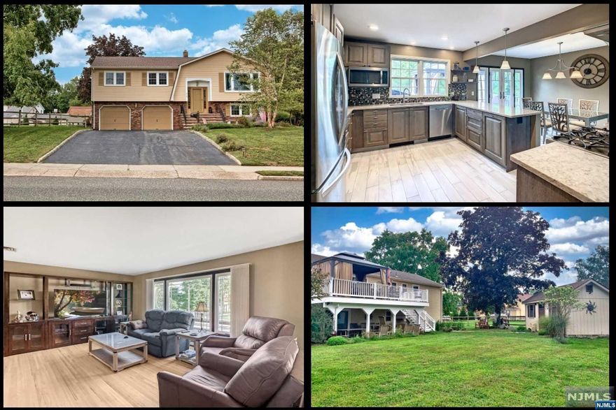 Well-Maintained Home in Desirable Pompton Lake Community has Fabulous Backyard with 28' x 19' TREX DECK plus 37' x 19' Covered PATIO. You will Appreciate the Gorgeous renovated Kitchen with Silestone Quartz Counters, Ceramic & Glass Tile Backsplash, Wood Cabinets, & Stainless Steel Appliances. Other Features & Benefits include Open Floor Plan, some Hardwood Floors, Recessed Lighting, Large Closets, GAS Heat, Central Air, Oversize 2-Car Garage, Large Shed, Underground Sprinkler System, and Flat Driveway. Double Doors from Dining Room to Deck + Sliders from Family Room to Patio make Entertaining Easy both Inside & Out. Beautiful Lot in Ideal Location is Just Steps to Pompton Lake with Seasonal Lake Views! Also Close to Shopping, Restaurants, Lakeside Park, Playground, Ramapo Mountain State Forest, and Schools + Convenient Access to Major Highways & Commuting Routes. You will LOVE Living Here! Window Treatments Included! Come See This Wonderful Home Today!