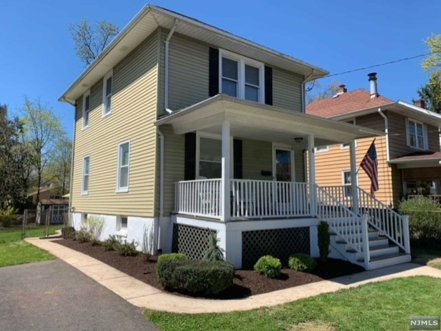 Welcome Home to this updated Colonial! Enjoy the outdoors on your private enclosed porch. Gleaming Hardwood floors invite you into the Bright & Airy Living Room w/ Recessed Lighting. Full Dining Rm w/ Decorative Crown Molding. Modern Galley Style Kitchen w/ SS Appliances, Abundance of Cabinet & Counter Space, Renovated Half Bath. Private Door leads to exterior Deck/ Concrete patio to enjoy your oversized yard, perfect for entertaining! 2nd Floor boast 3 bedrooms w/ additional closet space and renovated full bath. Unfinished basement with great ceiling height & Bilco doors to the exterior awaits your creative touch. Freshly Painted interior, New HVAC, New Hot Water Heater and So much more!