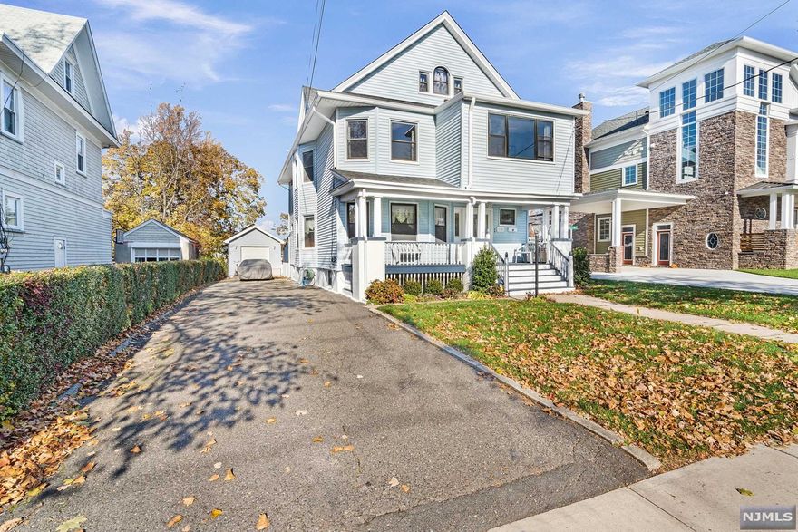 Great opportunity to earn income and own your own home in this true two family home! The first floor features living and dining rooms with pocket doors, EIK (new dishwasher), 3 bedrooms and 1 full bath. The second floor offers a home office, living and dining rooms with pocket doors, EIK, 3 bedrooms and 1 full bath. The third floor has a huge bonus room with wet bar, and full bath, The basement is full and partially finished with a new full bath, laundry, workshop, separate recreation room and utilities are separate. Other features: 1st floor has C/AC and new dishwasher Dec '21. Open front porch, Vinyl siding, large two tier rear deck (awning included), all new gutters, fenced in yard, detached tandem garage including car lift, driveway can accommodate approximately 4-5 vehicles. Conveniently located near NJ Transit Bus and Train, major highways and a park about 2 blocks away. Abandoned UG oil tank to be removed prior to closing.