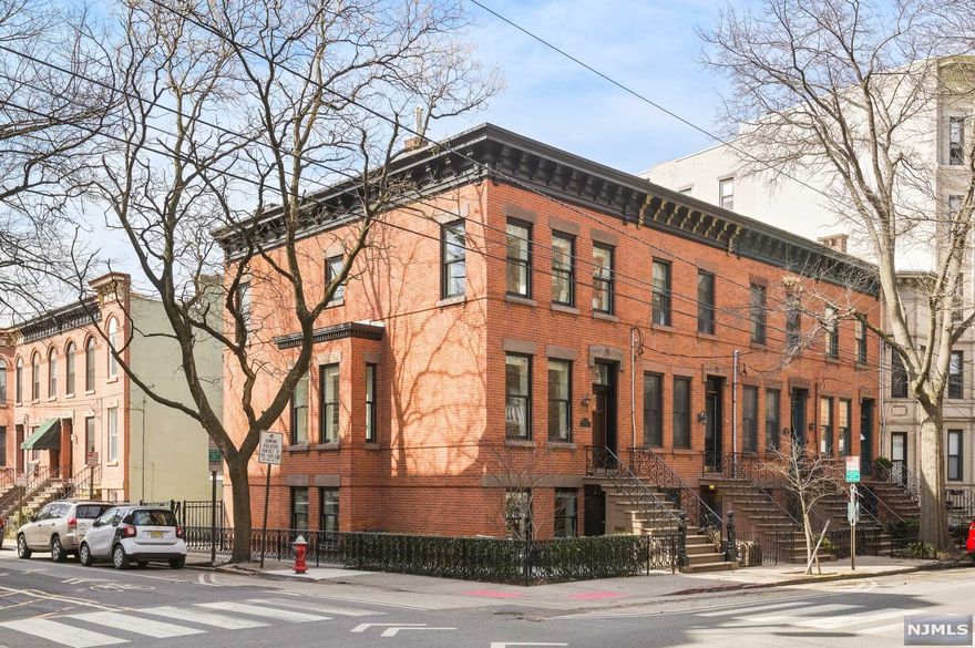 Ideally located in uptown Hoboken's most picturesque neighborhood this three-story plus cellar single-family corner brick townhome includes much sought after three car parking. This light filled home sits on a corner lot and is flooded with natural light from multiple exposures. A large bay window carries over two stories of the home and offers neighborhood views down tree lined Bloomfield and 13th Streets.1300 Bloomfield comes complete with three zones of radiant heat, three zones of HVAC, Marvin windows, LED lighting, nest Thermostats, alarm system, irrigation for the front and side plantings, and an automatic gate system for the driveway. If you want to leave your car(s) in your own driveway this townhouse is ideally located near Washington Street shopping and transportation to NYC by Ferry or express bus to Port Authority.