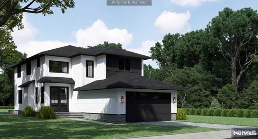 Stunning ultra-modern new construction feat modern design & high-end finishes throughout. The first floor features an open floor plan w/soaring ceilings & premium HW floors, leading from a top-of-the-line kitchen w/Thermador appliances & a large quartz island, into a spacious living area ideal for entertaining. This home includes 6 spacious BRs, with a lux primary suite offering a private retreat & a convenient 1st fl BR/office space. All 5 baths feat contemp fixtures, w/the primary suite boasting a freestanding soaking tub & dual vanities, while other bathrooms feat custom tilework & modern fixtures. Add'l features incl a mudroom w/custom storage, LL rec area wired for entm't, & home theater/gym. Smart home tech w/Wi-Fi garage controls, in-ceiling speakers & advanced heating system. Exterior feats a generously landscaped yard w/underground sprinkler system. Mins from top-rated schools, vibrant downtown & NJ Transit. Perfect for those seeking a sophisticated lifestyle near NYC.