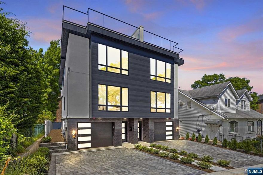 Contact Ryan at +1-201-988-4670 to tour this New Construction townhouse in Cliffside's most convenient neighborhood. Spectacular Sunset views, High end finishes on a quiet, less traveled block, yet steps from downtown and express transportation. This modern townhome spans 4 floors, boasting 3,300sf of thoughtfully designed space. Custom kitchen with Bosch appliances, frameless cabinetry, quartz countertops/backsplash, island waterfall edges and access to walk out Trex Deck balcony. Open-concept living/dining room with linear gas fireplace, floor-to-ceiling Andersen 400 windows, 6" white oak floors Ascend to the master suite with large custom closets and spa bathroom featuring double vanity and radiant heat. Top floor features a roof deck, family room, powder room & wet bar, ideal for entertaining guests or a serene home office. Oversized 1 Car attached garage plus Driveway for 2 spots. A stone's throw away from all the action, yet a refreshingly quiet location! Come take a look