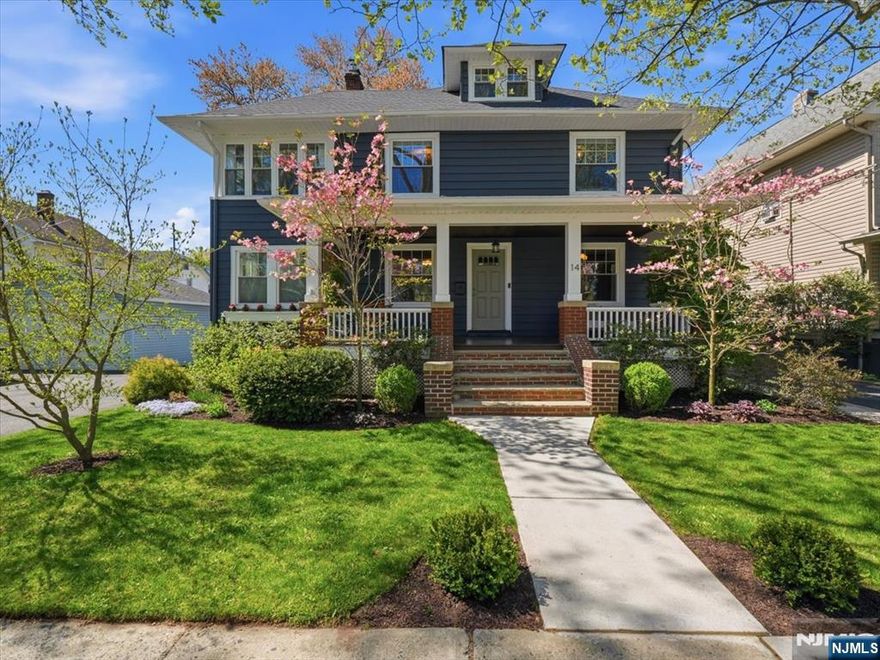 Fall in love with this gorgeous updated 11-room, 4-bed, 2-bath Colonial home. 14 Evergreen Ave is located on one of Bloomfield's most beautiful blocks. This sycamore tree-lined street is just steps from the beloved 69-acre Watsessing Park & a short walk to Bloomfield's direct train to NYC.This home offers the perfect balance of classic character and major modern upgrades. The seller's many improvements include a brand-new roof, 40 new energy-efficient windows, new 200-amp electrical service, a new bathroom, central AC and so much more. The interior shines with thoughtfully updated lighting, custom window treatments, and a luxury gut-renovated bathroom, redesigned down to the studs to create a spacious, spa-like retreat. The primary bedroom has been enhanced with built-in closets and a sunroom closet & dressing area. Comfort is maximized as the owners added a central air conditioning system serving the 1st, 2nd, and 3rd floors. The kitchen blends style and performance with Thermador & Bosch appliances, ideal for both everyday cooking and entertaining. The fully finished basement is equipped with a full bath, substantial laundry room, TV & Gym area & tons of storage. Outside, enjoy your beautifully landscaped front and back yards & a three-zone irrigation system with a rain sensor.Move-in ready, meticulously maintained, and ideally located,14 Evergreen Ave is a rare opportunity to own a classic Bloomfield Colonial with most of the upgrades buyers want already completed.