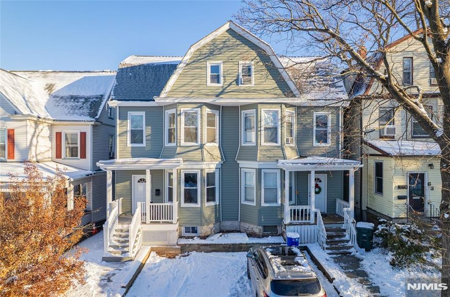 Side-by-side duplex, each unit offering 4 bedrooms and 2 bathrooms, for a total of 8 bedrooms and 4 bathrooms. One unit has recently completed renovations and is vacant, while the other unit is currently occupied. Located less than one mile from the South Orange Train Station for quick and easy travel to NYC.