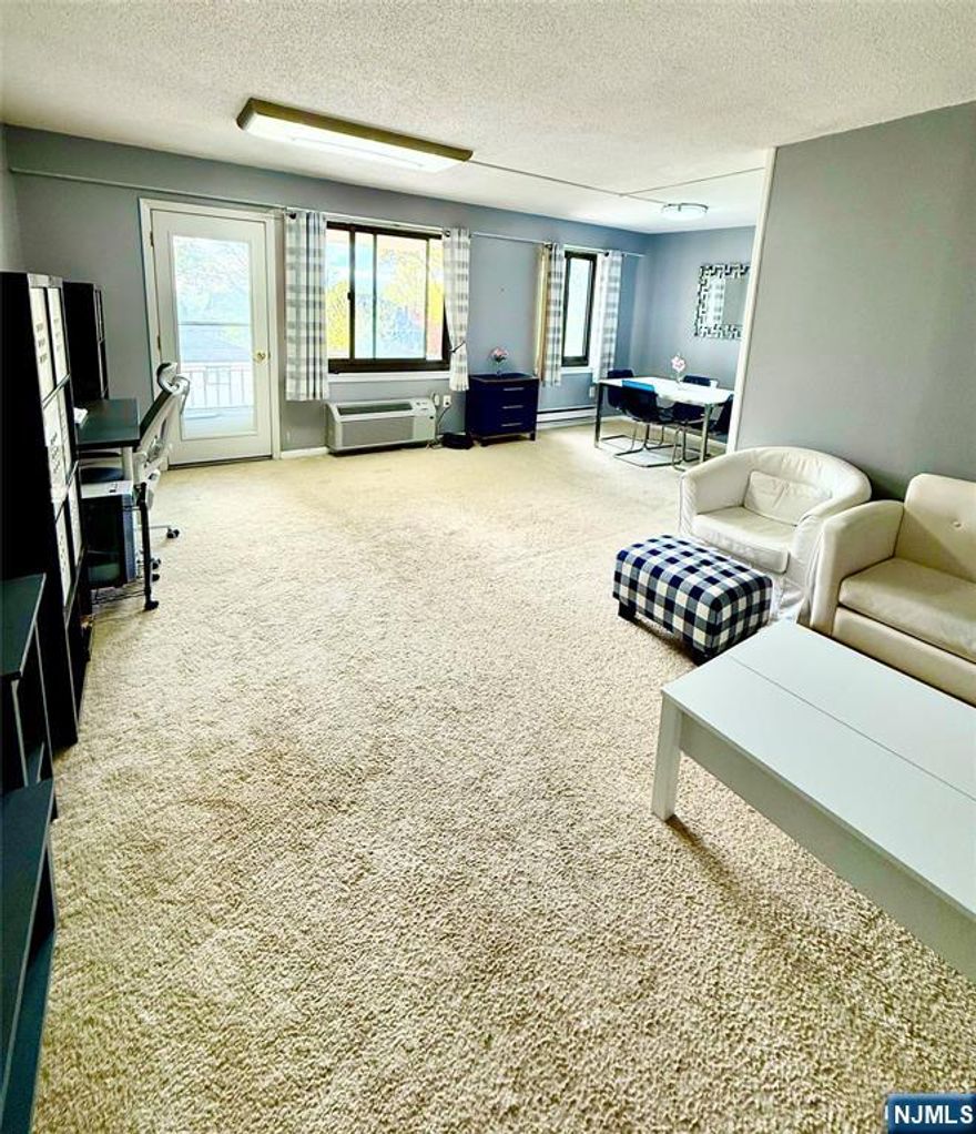 Come see this wonderful 1 Bedroom and 1 Bathroom at The Baridge House in Hackensack, on the very desirable Prospect Avenue! Bright and sunny condominium unit with a newly updated balcony overlooking the pool area, with a western exposure providing glorious natural lighting. Features include a welcoming entrance, spacious Living Room, options of Den and Dining area, newer electrical panel, newer windows, and Rare find of 2 Indoor Deeded Parking Spaces included. Laundry Room on the same floor as unit, storage in Basement. Building Amenities include a 24hr Concierge, Meeting Room, Pool, Gym, Sauna, and Visitor's Parking. An easy commute NYC bus is nearby. Near parks, schools, and places of worship. Truly luxurious living. Hackensack is booming with new development, plenty of nearby shopping, a full range of dining experiences, leisure, and easy access to major roads and highways. Do not miss this amazing condo.