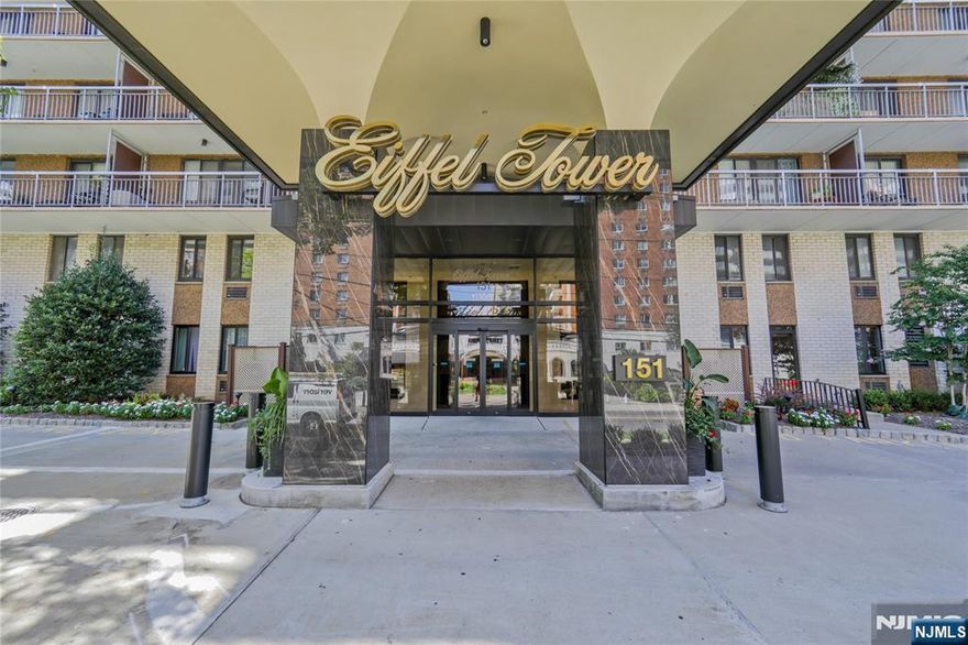 The beautifully renovated lobby invites you to experience the carefree and convenient living of The Eiffel Tower. Once upstairs you will be welcomed to a most desirable, spacious, 1200 square foot , corner, "C-Line" apartment with a smart layout that now includes an office or den. The rooms are generously sized and complimented with all newer heating and cooling units and an abundance of closet space. The eat in kitchen is a trendy black and white tile and marble floors and counters. The master bedroom accomodates king sized furniture, has a balcony sliding door and great closet space. Enjoy the fresh air and sunset views while perched on the 370 square foot wrap around balcony. With buses at your doorstep and local shopping, restaurants and fun nearby this would be a wonderful place to call home