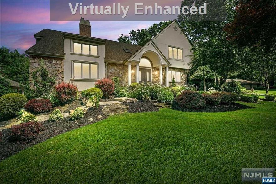 Premier location offers an unparalleled private setting on one of the best cul-de-sacs in River Vale.This 4 bedroom 4 1/2 bthrm colonial is the dream home you have been waiting for!2 story entry leads to the great rm w/dual gas fireplce,built-in bar & game rm area.Incredible gourmet chef's kitchen w/stainless applnces,breakfast bar,quartz counters,pantry storage & lrg dining area that opens to the family rm & entry to a deck overlooking a resort like backyrd oasis like no other.Heated gunite pool w/hot tub,gazebo w/gas fireplce,outdr kitchen w/seating area.Addtl lrge backyd space w/shed.Updated powdr rm,formal dining rm & laundry rm complete the 1st level.Upper lvl features a gorgeous primary bedrm suite w/2 walk-in closets,upgraded bathrm w/dble sinks,quartz counters,lrg shower.2nd bdrm ensuite w/dbl closets plus 2 nice-sized bdrms & full bthrm.Finished lower lvl features family rm,rec rm,fbthrm,& tons of closets.So many custom features & updates throughout this magnificant home!