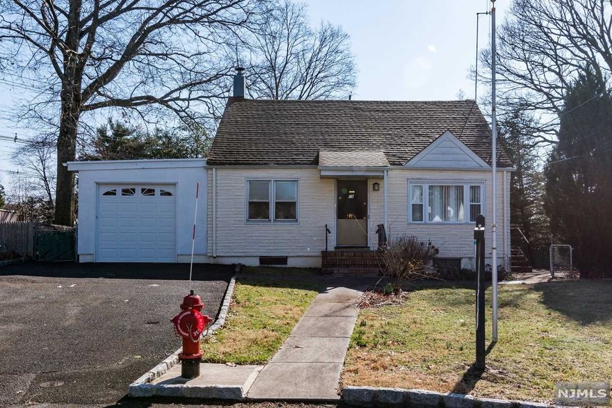 Welcome to this 4 bedroom Cape in Hawthorne! Located at the end of a cul-de-sac, this house is a diamond in the rough! The first floor features living room with hardwood floors, eat-in-kitchen, 2 bedrooms with hardwood floors, and full bathroom. The staircase to the second floor reveals 2 additional bedrooms, half bath, and plenty of storage space. The basement features a laundry area, utility area, and tremendous amounts of storage- or possible future living/finished space. Other features of the home include central a/c, a very large rear yard (facing 208), vine trellis over a patio, 2 storage sheds, large attached 1 car garage, and so much more. This house is in need of some TLC, but an easy project for anyone! Come see this home today! :)