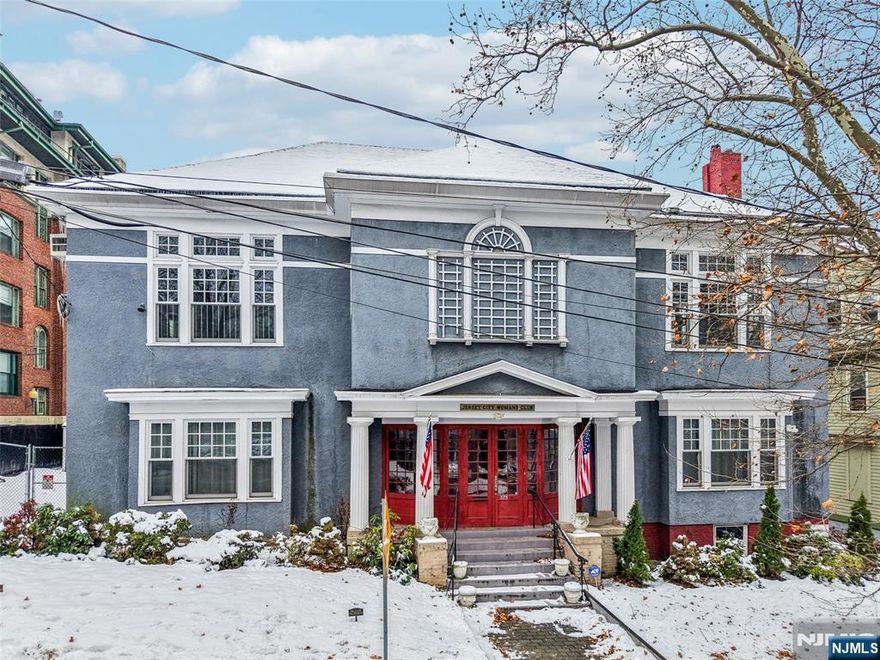 The Jersey City Womenâ€™s Club, a distinctive, landmarked property at 375 Fairmount Avenue, is now available for redevelopment. Located in Jersey Cityâ€™s McGinley Square/West Side neighborhood, just off JFK Boulevard and West End Avenue and a short distance from Journal Square, the site offers an uncommon chance to acquire an architecturally significant building with a long history of community use. The property sits on approximately 0.285 acres (Block 16301, Lot 41) and is improved by a two-story historic club building. It supports continued institutional or event use and may offer the potential for a carefully planned repositioning, subject to zoning and historic preservation requirements. Constructed in 1910 and designated a Jersey City local landmark in 2003, the Jersey City Womenâ€™s Club remains a recognizable part of the neighborhood, valued for its character, scale, and street presence.