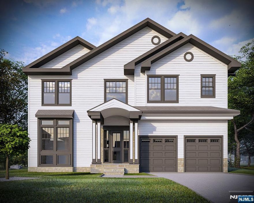 NEW CONSTRUCTION HOME with 6 BD, 5.5 BA boasting approx 4500 sqft of finished living space over 3 floors located on a private .21 acres lot backing up to woods in a great neighborhood. Features include a 2-story foyer, gorgeous hardwood flooring throughout w/ extensive trim & custom millwork,open floor plan w/ an expansive Kitchen & Family Room w/ a fireplace & sliders to an oversized paver patio leading to the flat private yard. Kitchen is complete with high-end SS appliances, center island, quartz counters & custom cabinetry. Convenient 1st-floor ensuite, Powder Room & Mud Room complete this level. 2nd floor is home to 5 BD, 3 full BA & Laundry room. Primary suite is complete w walk in closet, spa-like bath w/ a soaking tub, stall shower, & dual sinks. 1 additional Bedroom is en-suite & other 3 Bedrooms share a spacious full BA. Fully fin. Basement has a large Rec Room w/ a built-in wet bar, another laundry room, Office/BD & a full BA. 10-YEAR BUILDER'S WARRANTY