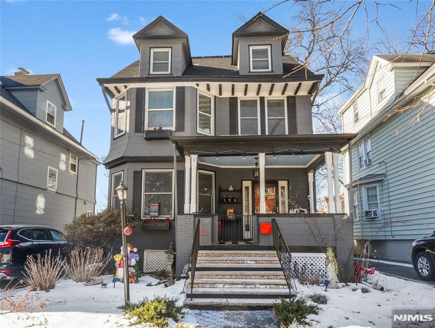 STATELY COLONIAL ON A QUIET, TREE-LINED STREET. Prime Bloomfield Location! Nestled on the border of Glen Ridge, this stunning Colonial blends timeless charm with modern convenience. Located near parks and transportation, this home welcomes you with a charming front porch, perfect for relaxing afternoons. Step inside to a grand foyer featuring built-in seating and floor-to-ceiling bookshelves, setting the tone for this warm and elegant space. Gleaming hardwood floors, high ceilings, and classic crown moldings enhance the home's character. The cheerful kitchen is ideal for entertaining, complemented by a full bathroom. Upstairs enjoy the convenience of second-floor laundry, spacious walk-in closets, and beautifully appointed bedrooms. The third floor boasts a private master suite, offering a peaceful retreat. Outside, the large fenced-in yard provides ample space for gatherings, while the covered porch with a hot tub is perfect for unwinding year-round. Don't miss out.