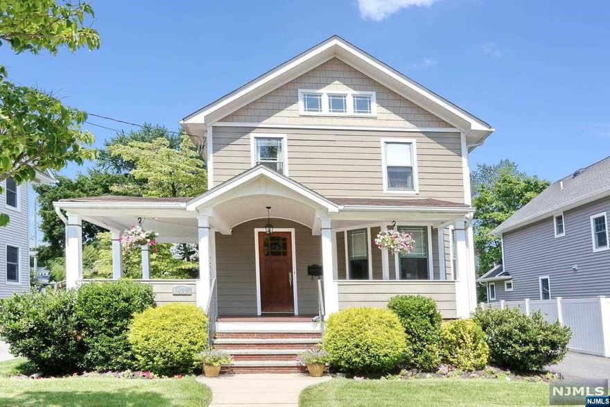 Beautiful restored renovated Classic Victorian 4-Bedroom home in Westwood. Imagine relaxing on the spacious open front porch. Natural light, gleaming hardwood floors and quality renovations are throughout this home. The Kitchen has granite countertops and stainless steel appliances. Custom shutters in the Kitchen and Family Room. Crown molding and recessed lighting throughout home. The Primary Suite boasts a walk-in closet with a new spa-like Bathroom. The Basement features an Irish Pub bar and a 5th Bedroom or Office with daylight windows. The mature landscaping along with a fenced in yard give the privacy you deserve with sitting on the patio. New driveway. So close to town, restaurants, shops and train station. This gem will not last long!