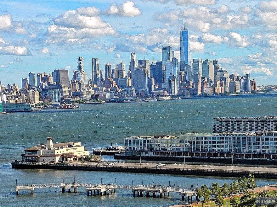 Enjoy amazing panoramic views of the New York City skyline. This custom home is in a one of a kind prime location, in the Historic Kings Bluff section. Rare opportunity to own on a sought after private dead end st. with a handful of homes directly facing NYC with unobstructed views. Top schools, minutes to NYC, Hoboken, Lincoln Tunnel, GW Bridge. This builder's home has a full granite stone and brick exterior, pool, Spanish tile roof, Jacuzzi, sun deck, 2 car heated garage, 4 car gated driveway. Inside has 5,586 sf, a 2 story entry, 7 Brs, 5 Full Baths, master suite w/sauna, cedar closets. There's 2 fireplaces, sunken living rm, den, sun rm, dining rm, custom archways, mahogany kitchen cabinets, granite counters, solid oak floors, custom tile, 4 zone AC, central vac, wine cellar. Also enjoy a full finished attic with Br facing NYC, bath plus a ground flr 1Br suite with views, kitchen, bath. Freshly painted; new natural gas boiler and 5 zone hot water based heating system.