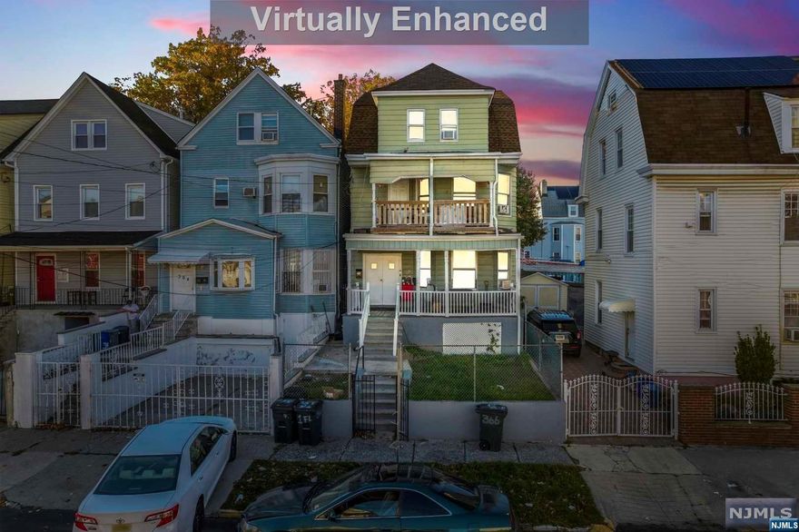 Welcome to this legal well maintained 3 family located in the sought after Forest Hills section of Newark. With over 2800 square feet of living space this home boasts 10 bedrooms, 3 full baths, 2 half baths and an expansive backyard. The first and second floor are almost identical with 4 bedrooms, 1.5 baths, a spacious living room, an eat-in kitchen, while the third floor has 2 bedrooms, a living room, and a large eat-in kitchen. The basement is full and unfinished with the potential to be finished for extra recreation space. The tenants have separate electrical and gas meters making this the perfect opportunity for an investor or owner occupant. This is a legal 3 family and the owner has an up to date DCA Green Card. All room dimensions are approximate.