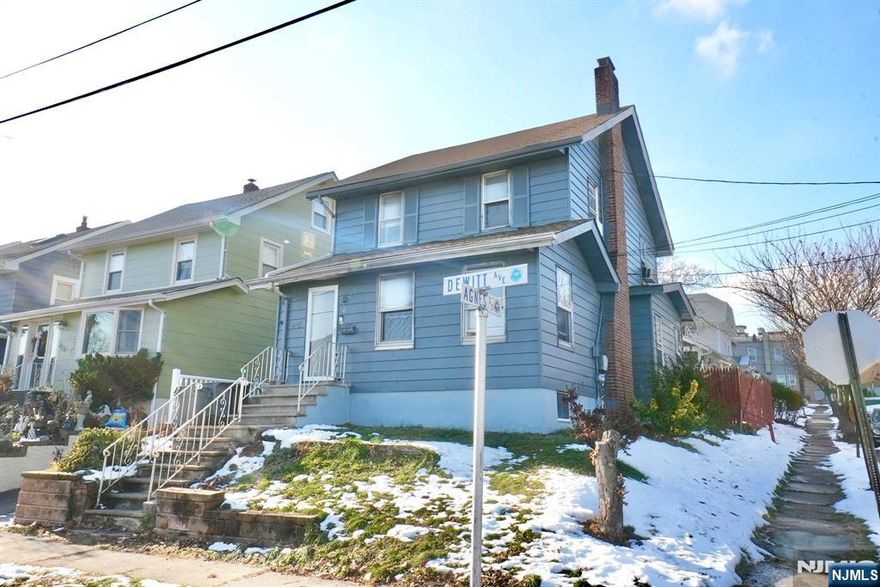 Fantastic Investment Opportunity in Belleville! Welcome to 425 Dewitt Ave, a versatile two-family home offering endless potential for investors, renovators, or savvy buyers looking to add value. Situated on a quiet residential street, this property features two spacious yet cozy units ready for transformation. Whether you're looking to renovate and rent, create a multi-generational living setup, or occupy it, this home provides the perfect canvas. Each unit offers a generous layout with a warm, cozy feel that can be beautifully enhanced with some TLC. With vision and updates, this property can be brought back to life and become a strong income-producing asset. The home also includes a backyard with great potential for outdoor enjoyment or added curb appeal. Conveniently located near shops, schools, parks, major highways, and public transportation. Ideal for owner occupants and tenants alike. Opportunities like this don?t come often. Bring your creativity and unlock the full potential of this Belleville gem! Sold As-Is.