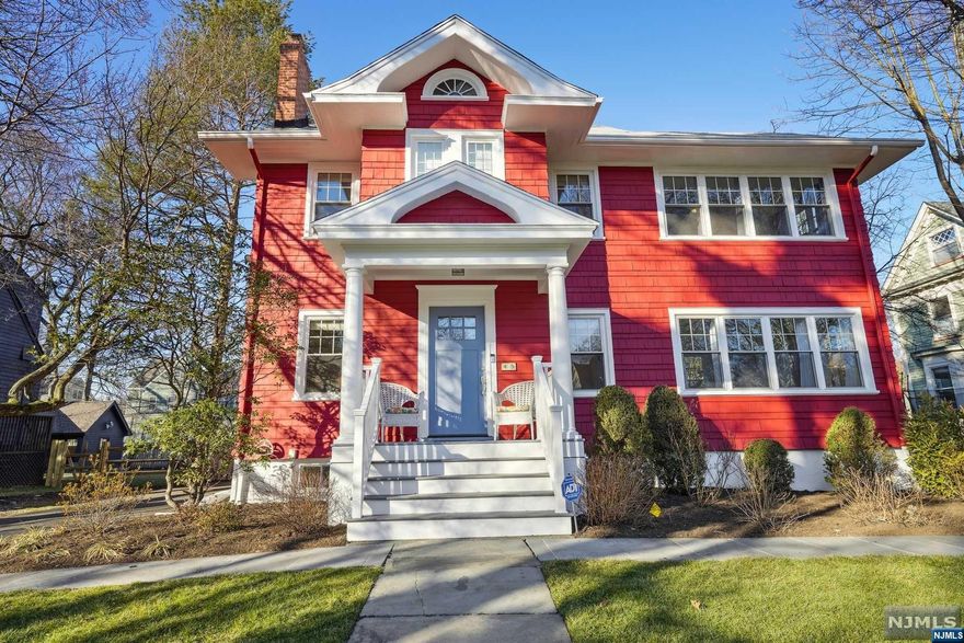 This is your opportunity to be on one of the most sought-after streets in Montclair with a 3 minutes to Upper Montclair Village, NYC train/bus, parks, restaurants, boutiques and so much more. This very sunny & bright 4 BR/4 bath colonial features hardwood floors, a fabulous arch hallway and updated kitchen with SS appliances. This home is where the sun lives as you enter and are greeted by a spacious formal LR and sitting area, your next stop with the amazing sunroom/den featuring a wall of windows. What a perfect 1st floor gathering space! Then head up to the 2nd floor, where you'll find three more right sized BR's. The expansive primary suite has enough space for a king bed and a sitting area. In addition to having its own bathroom. The 2nd bedroom, off to its own, is drenched in sunlight. This floor has a 2nd floor full bath and a stackable washer and dryer for your convenience. The 3rd floor has another large BR with a full bath, an ideal space for a home office.