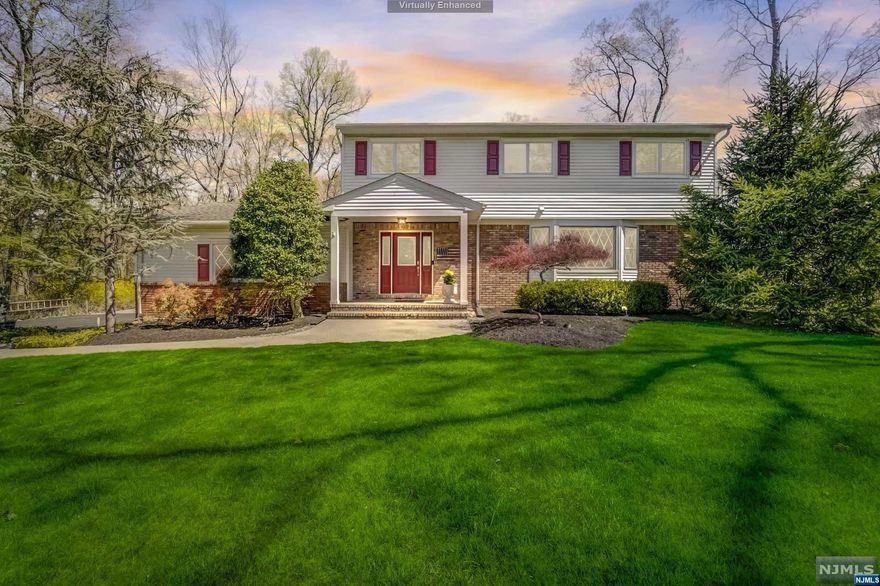 Located in the desirable Fardale section of Mahwah, this meticulously maintained 4BR, 3 1/2 BTH Colonial is just waiting for you to call it home. Sitting on just shy of an acre, the pristinely landscaped yard boasts a gorgeous, private backyard w/separate deck leading to beautiful paver patio, heated, gunite saltwater pool w/ waterfall & spa, perfect for entertaining! The welcoming entryway leads to a family room w/gas fireplace, and flows effortlessly into the updated kitchen w/sliding glass doors that lead to the deck, all overlooking the lush backyard. The first floor also includes a formal LR, oversized DR, Mudroom/Laundry w/ entrance to garage. Upstairs you will find a generous primary bedroom w/WIC and full bath. 3 other spacious bedrooms and additional full bath complete this level. The finished basement with separate office, plenty of storage and full bath offer even more room to entertain!This home is your own oasis! SELLER WILL COMPLETE SEWER LINE HOOKUP