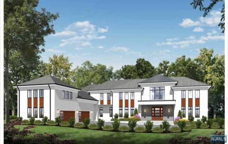 To Be Built transitional, modern estate set up slightly on a knoll on 2 acres of a wide, private cul-de-sac in the prestigious old Alpine location. Home to be approximately 8,000+ sq ft. High ceilings throughout. 5 Guest suites including one first floor suite. Primary bedroom suite to have double closets and baths. First floor indoor basketball court. 4 car garage with room for lifts. Flat rear property with pool and spa.