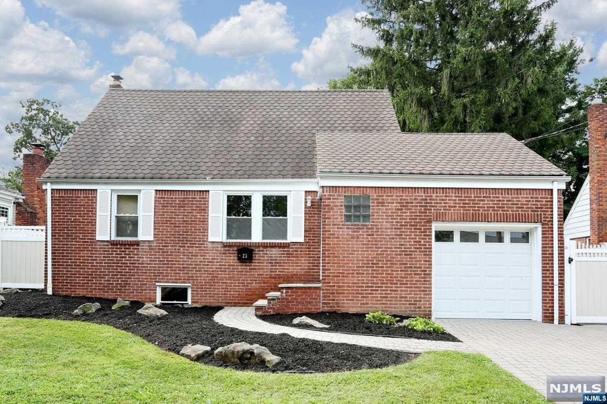 Custom built brick cape! Terrific location on quiet street yet close to everything! Move right in condition! Freshly painted. Living room, modern kitchen with granite countertops and stainless steel appliances, sunny light filled dining room addition overlooks large 58 x 120 private park like property, two good size bedrooms and bath. Upstairs large primary bedroom and fourth bedroom or office. Basement is nicely finished with special egress windows and 2nd full bath. One car attached garage with convenient entry door to house, new gas heat, new hot water heater, central air conditioning, hardwood floors, freshly painted, new paver driveway and walkway, new refrigerator, dishwasher, washer & dryer. Fenced yard.