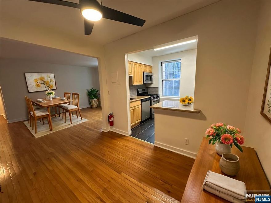 Charming and Spacious One Bedroom on Desirable Boulevard East, Move In Ready! Well Appointed Kitchen with Wood Cabinets, Granite Countertops and Stainless-Steel Appliances. Renovated Full Bath with White Subway Tiles, Shower and Tub. Additional Details Include Ceiling Fans, Window Treatments, Hardwood Floors, and Plenty of Closet Space. Overlooking the Woodcliff Gardens Front Circle with Views of James J Braddock Park directly across the Street! Easy Access to Amenities: Outdoor Pool, Jacuzzi, Kiddie Pool, Laundry Facilities, Gym, Bike Room, Community Room, and Library. NYC Transportation at your Doorstep! Fantastic Opportunity Ready for You at Woodcliff Gardens with Lovely Gardens on 9 Acres Overlooking the Hudson River and Palisades!