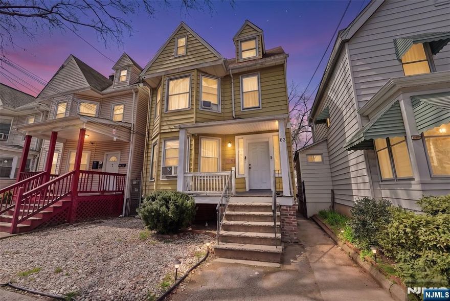 This fully renovated 3-family, updated in 2021, sits on an oversized lot and generates strong rental income. The first floor offers a spacious 3 bedroom with an eat-in kitchen and living room. The second floor features a 2 bedroom with an eat-in kitchen and living room. The third floor has a 1 bedroom, eat-in kitchen, and living room. Close to shops, schools, parks, and public transportation. Minutes from major highways and Seton Hall University. Just 20 minutes to New York City.