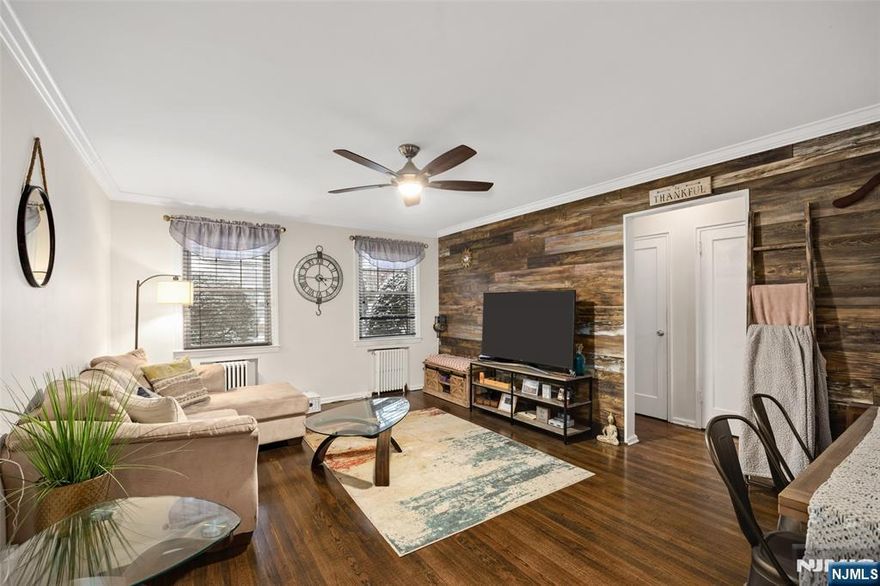 Welcome to this rare and tranquil first-floor unit in the charming Ardleigh Mews garden-style community. Nestled between Green Acres and Brookdale, this one-bedroom home offers peaceful living just moments from the best of Verona.Step into a light-filled living room that flows seamlessly into a dedicated dining area and a well-appointed kitchen with stainless steel appliances and hardwood floors throughout. The spacious bedroom overlooks a quiet, landscaped courtyard offering a true sense of retreat with the full bath conveniently located nearby. Thoughtful storage is found throughout the unit, and additional secure storage and laundry are available on-site(For a fee).Enjoy the convenience of TWO(2) assigned tandem parking, with garage and guest parking available for a nominal fee. This pet-friendly community is perfectly positioned near NYC-bound transit, Verona Park, local shops, restaurants, and cafes all within moments away.